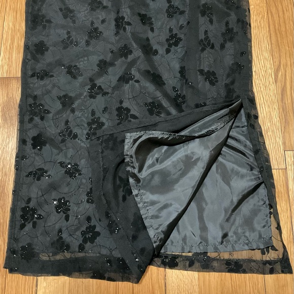 Woman’s B.Moss Dress Collection Long Sheer Lined Black Evening Dress, Sz 12 - Picture 10 of 11